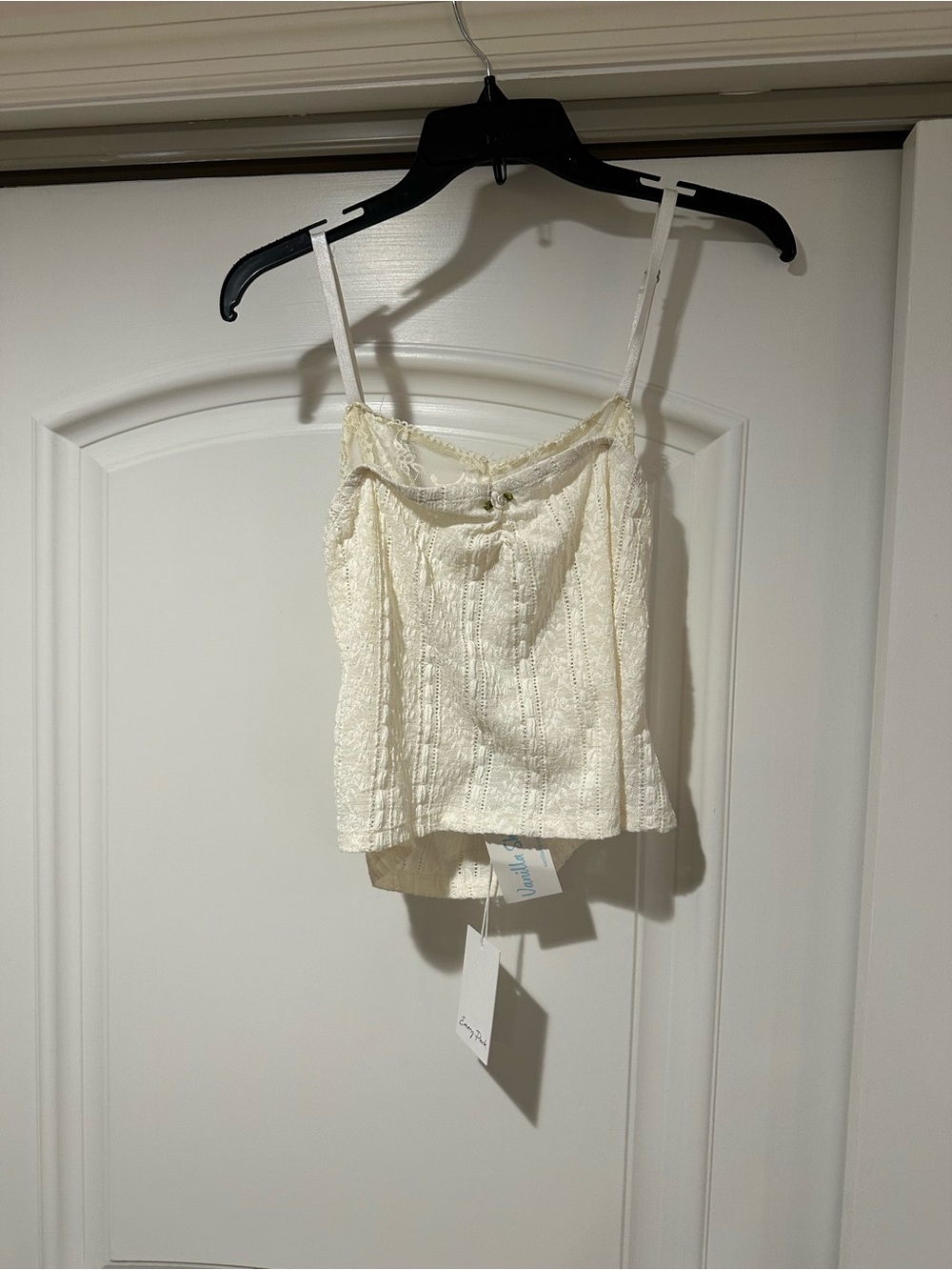 Women’s Cream Lace Trim Cami Top